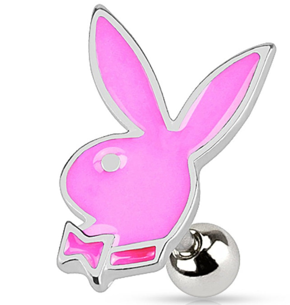 Playboy Bunny 316L Surgical Steel Cartilage/Tragus Barbell