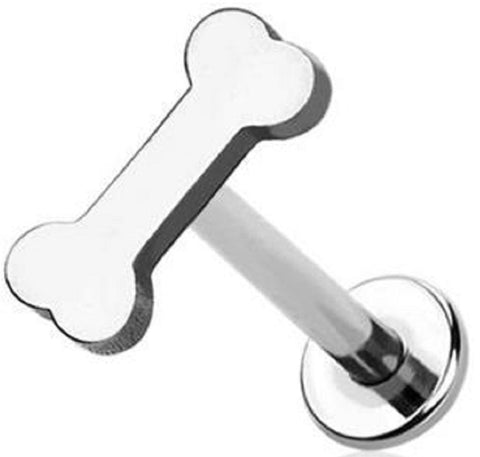 Body Accentz Labret DOG BONE TOP INTERNALLY THREADED 316L SURGICAL STEEL MONROE/CARTILAGE STUDS