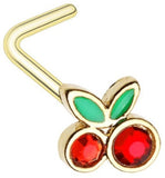 Nose Ring Stud Cherry Cherries top 316L Surgical Steel Stud