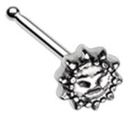 Body Accentz Nose Ring Antique Etched Sun Face Nose Stud Ring Stud 20g