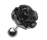 316L Surgical Steel Tragus Barbell wtih Acylic Rose Top 16g 1/4"