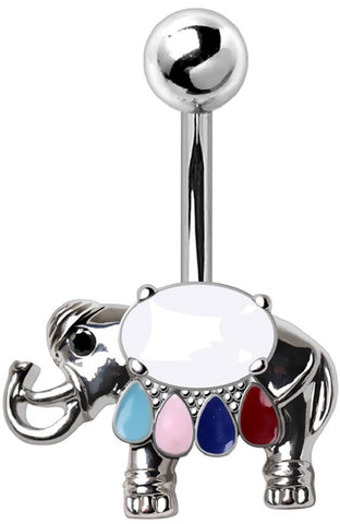 Belly Button Ring Navel Festive Elephant Teardrop