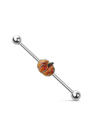 Body Accentz Industrial barbell Glitter Pumpkin 316L surgical steel bar 14g