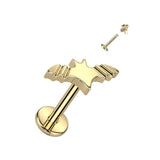 Body Accentz Labret Implant Grade Titanium Internally Threaded Labret With Bat Top