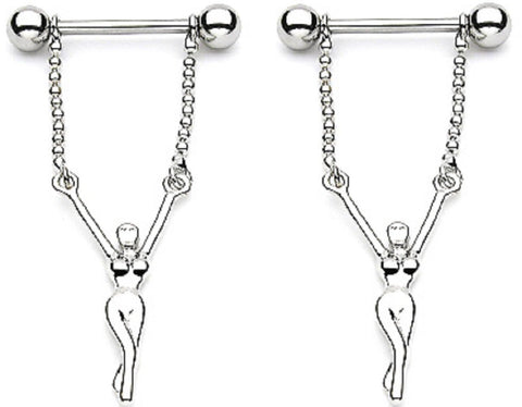 Body Accentz Nipple Rings Barbell Ring 316L Surgical Steel Lady female Dangle Nipple Shield