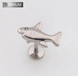 3D Shark Jaws Threadless Labret Implant Grade Titanium 18G 8mm