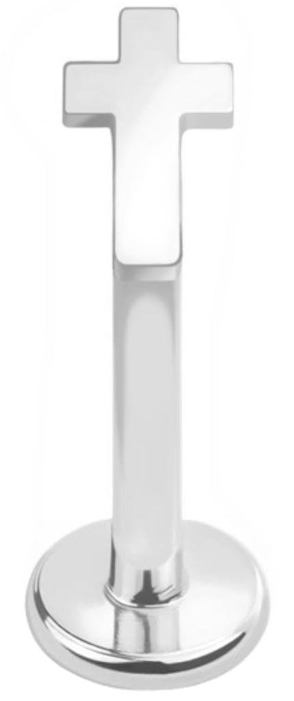 Body Accentz Cartilage Internally Treaded Cross Top 316L surgical steel Monroe Labret