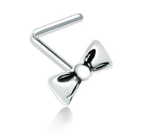 Nose Ring Stud Bow Ribbon top 316L Surgical Steel Stud