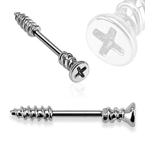 Nipple Ring Screw bar body Jewelry Sold as a pair