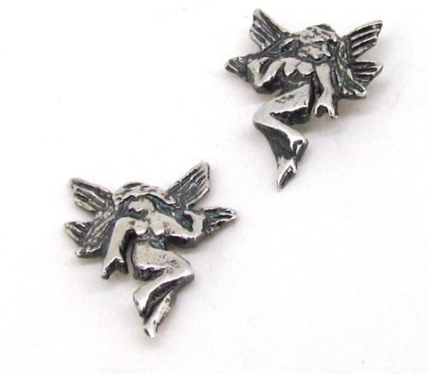 STERLING SILVER MINI POSING FAIRY EARRINGS ON POSTS