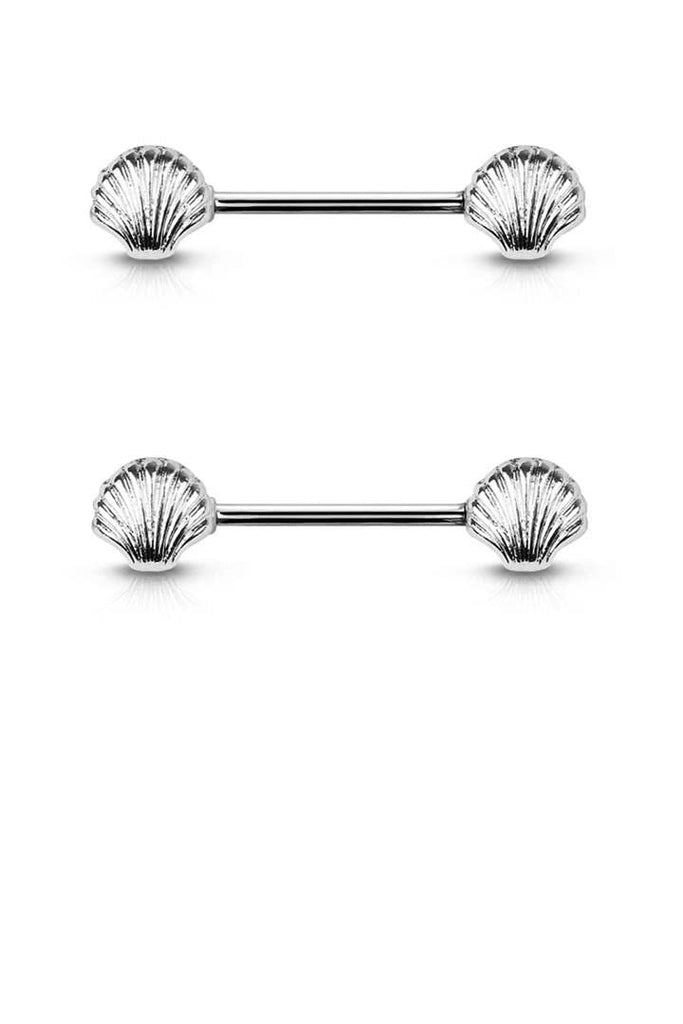 Body Accentz Nipple Ring SEASHELL 316L SURGICAL STEEL NIPPLE BAR