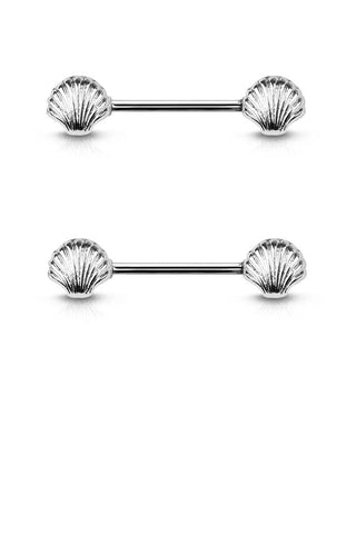 Body Accentz Nipple Ring SEASHELL 316L SURGICAL STEEL NIPPLE BAR