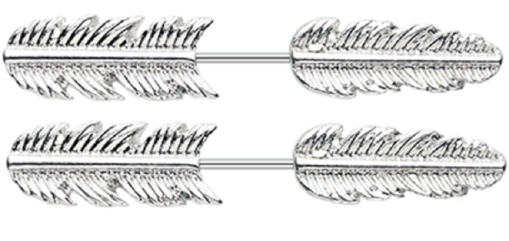 Earrings Rings Surgical Steel Classic Feather Fake Taper 20g