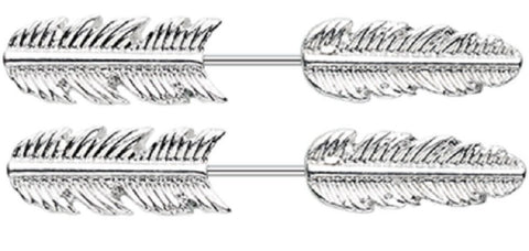 Earrings Rings Surgical Steel Classic Feather Fake Taper 20g