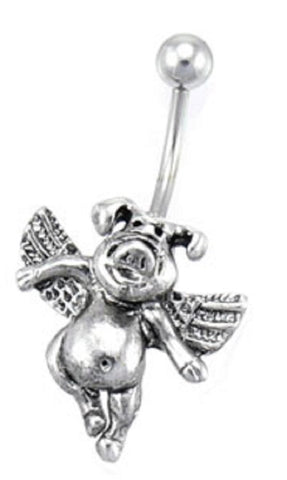 JKL Belly Button Ring When Pigs Fly Navel Ring