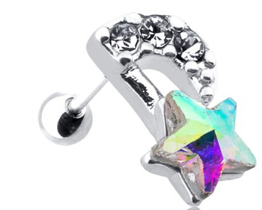 Body Accentz Tragus Celestial Shooting Star Cartilage Tragus Earring 18g 1pc