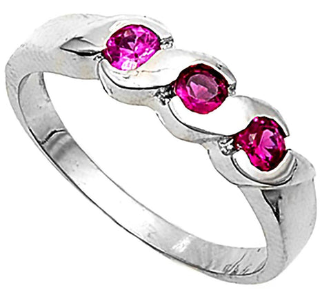 Sterling Silver CZ Ruby  pinky ring Size 2 [Jewelry]