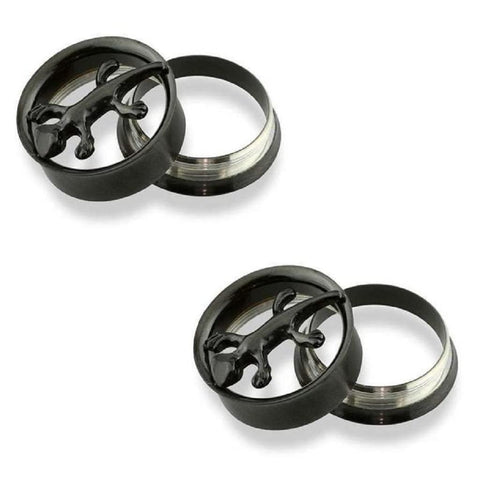 Body Accentz Internally Threaded Gecko Lizard 316L Surgical Steel Screw Fit Tunnel Plug