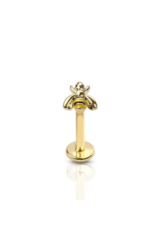 Body Accentz Labret INTERNALLY THREADED BUMBLE Bumble BEE TOP 316L SURGICAL STEEL Stud