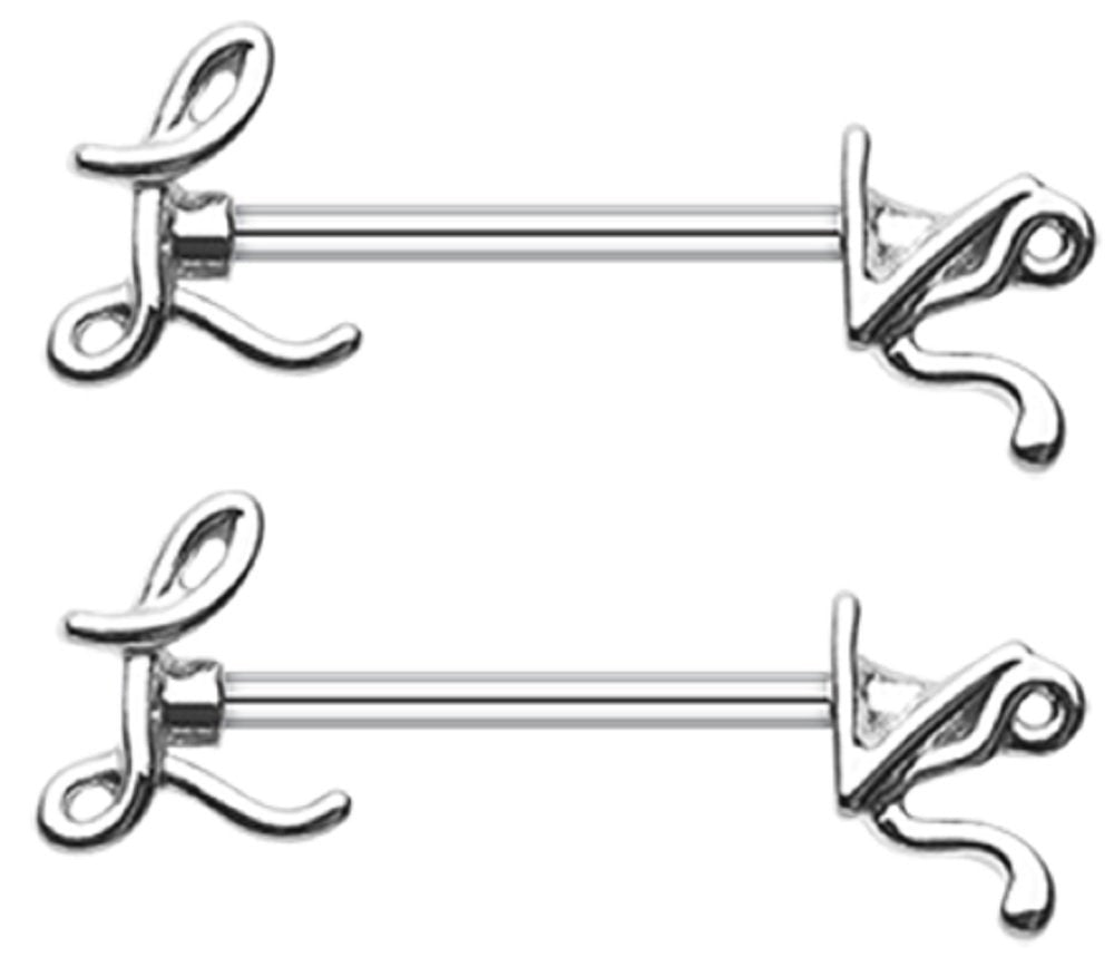Nipple Ring Bars Love Body Jewelry Pair 14 Gauge Sold as Pair [Jewelry]