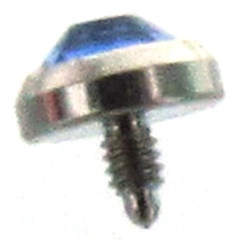 316L Surgical Steel Internally Threaded Prong Set Round Gem Dermal Top Anchor 14g (4mm aqua)