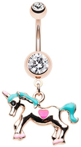 Body Accentz Belly Button Ring Enchanted Mystical Unicorn Navel Ring