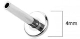 Surgical Steel Starburst Crystal Labret Stud, 18GA 1.0MM, 5/16 Inch Push-In Threadless Body Piercing Jewelry
