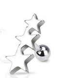 Body Accentz 316L Surgical Steel Three Star Cartilage/Tragus Barbell 16g