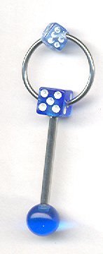 Tongue Rings Dice Knocker Barbell Body Accentz&reg;