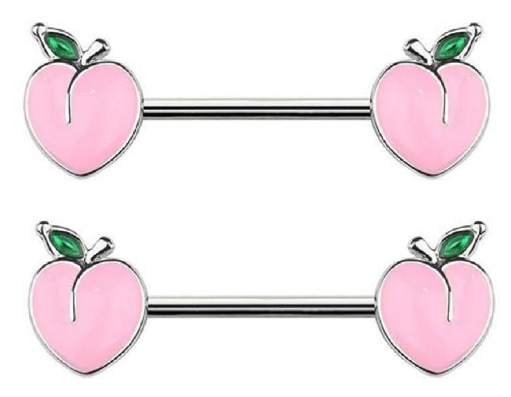 Body Accentz Nipple rings 316L Stainless Steel Peach Shield Barbell Nipple Bar
