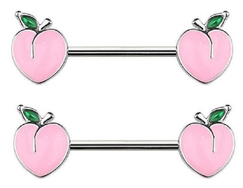 Body Accentz Nipple rings 316L Stainless Steel Peach Shield Barbell Nipple Bar