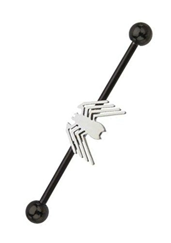 316L Surgical Steel Spiderman Titanium Plated 14g 1 1/2" Industrial Bar Barbell Body Accentz&reg; jewelry