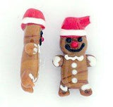 Gingerbread man Lampwork Bead (21 x 16mm) Lot of 2 Glass beads [Office Product]
