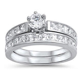 Sterling  Silver CZ Ring Engagement and Wedding Band [5]