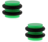 Body Accentz Magnetic Color Acrylic Fake Ear Plug with O-Rings 0 Gauge Look