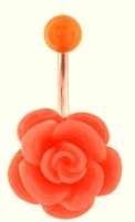 Body Accentz Belly Button Ring Navel Flower Body Jewelry Dangle 14g 3/8"