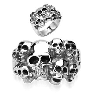 Surgical Stainless Steel Rings with Cluster Skulls Body Accentz&reg; Size 12