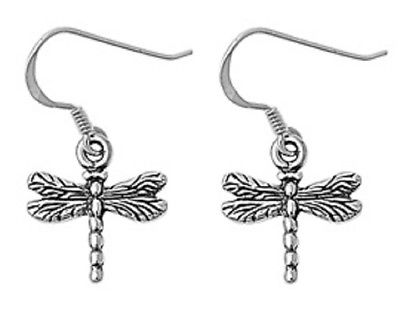 Sterling Silver Dragonfly dangle French wire