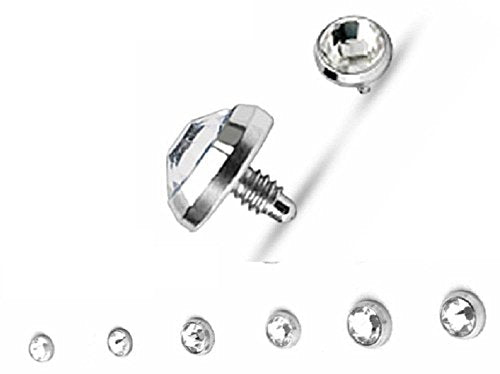 Dermal Anchor Top Flat Bottom Dome 316L Surgical Steel Assorted Package Set of 6