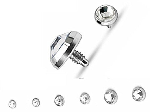 Dermal Anchor Top Flat Bottom Dome 316L Surgical Steel Assorted Package Set of 6