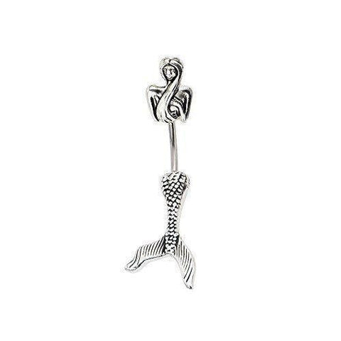 Belly Button Ring Navel Split Mermaid 316L surgical steel Body Jewelry