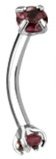 EyeBrow 316L Surgical Steel Eyebrow Curve Ring Threaded Prong 16g CZ