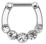 Five Gems 316L Surgical Steel Bar Septum Clicker [Jewelry]