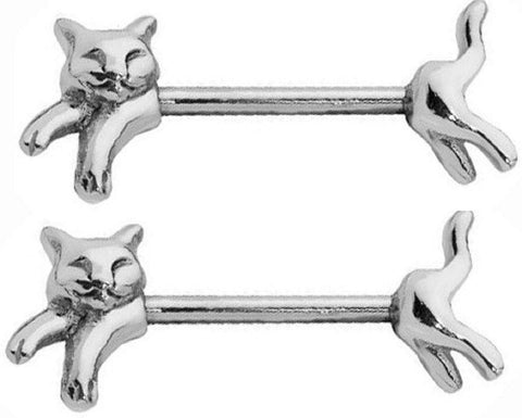 Nipple Shield Rings barbell barbells sold as a pair 14 gauge cats