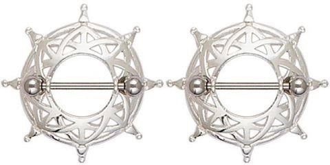 Nipple Ring Bars Gladiator Body Jewelry Pair 14 gauge sold as pair