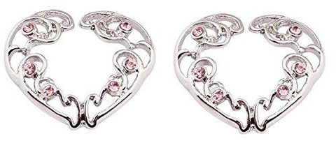 Vintage Hearts Clip On Non Pierce Nipple Rings - Sold as Pair  - Surgical Steel - Barbell Piercing