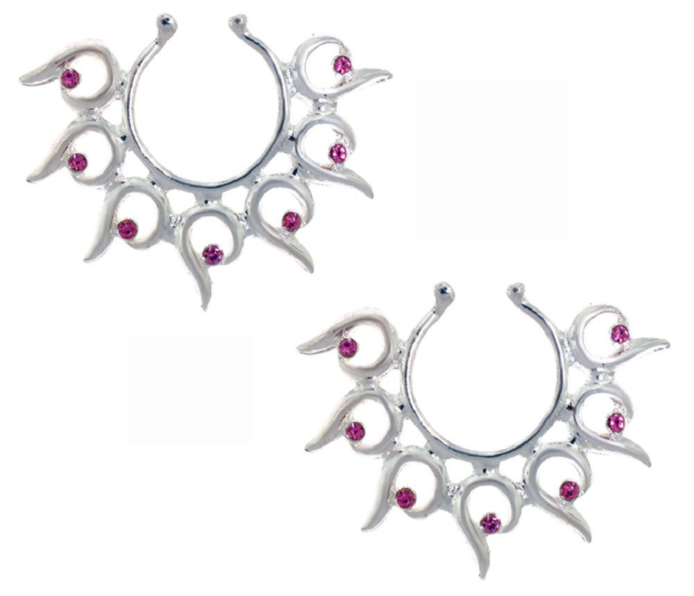Nipple Ring Non Pierce Spikes Shield - Surgical Steel - Clip on