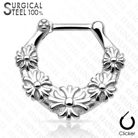Septum Floral All 316L Surgical Steel Septum Clicker 16g