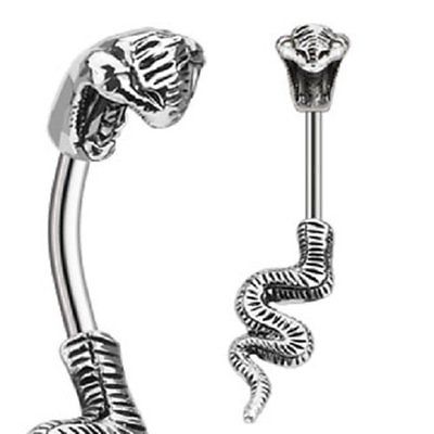 Belly Button Ring 316L Surgical Steel Poisonous Cobra Navel Ring