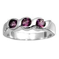 Sterling Silver CZ Amethyst pinky ring Size 4